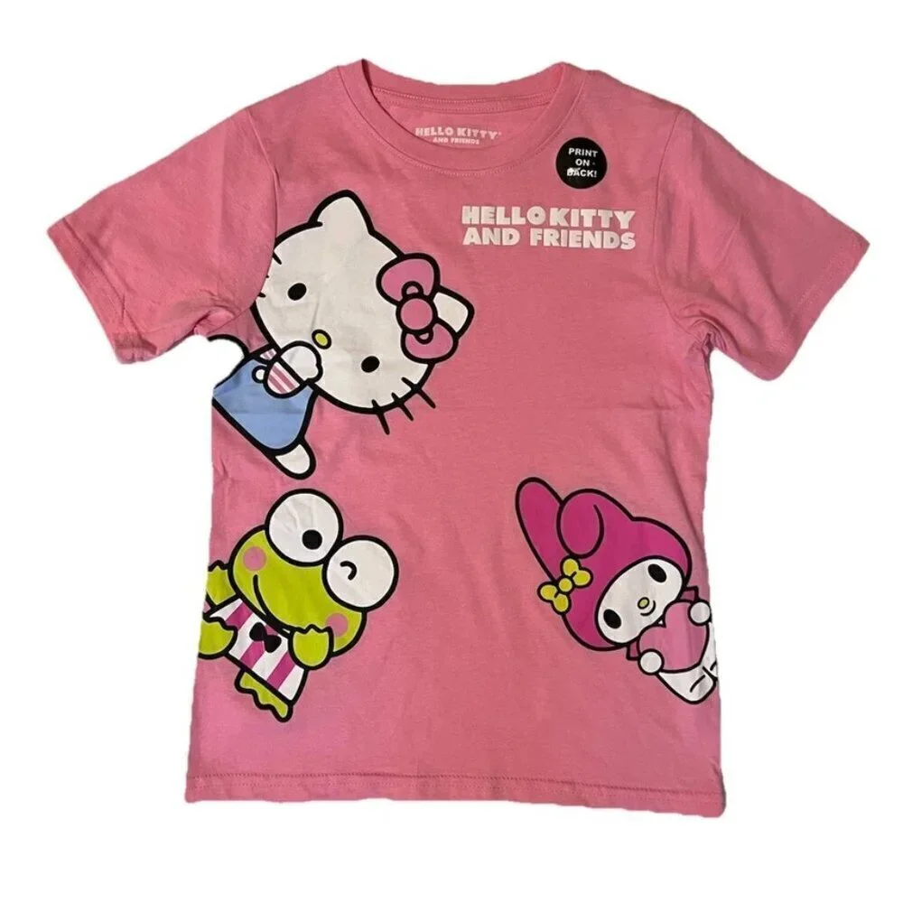 NEW 2pc Sanrio Hello Kitty & Friends Sweatshirt & T-shirt - Girls Small 8/10
